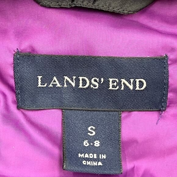 Lands End Down Quilted Puffer Jacket Hooded Black - Picture 3 of 14